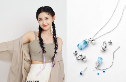 少女初长成，蒋依依佩戴铂金项链带来夏日无限流光