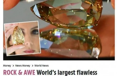 全球最大内部无瑕钻石即将拍卖，重达303.10ct，估价近1亿！
