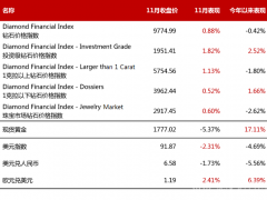 2020年11月钻石行情（总结）：钻石价格整体小涨0.88%，投资级钻石价格上涨1.82%