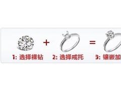 网上裸钻定制：裸钻+精美戒托
