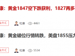 杜康：黄金回调到位，早盘1826支撑多！