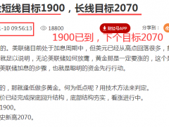 王导：黄金突破年线位，看涨至2000